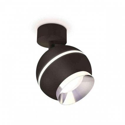 Комплект накладного светильника Ambrella light Techno Spot XM1102002 SBK/PBK черный песок/серебро полированное (A2210, C1102, N7032) для магазина, цвет черный