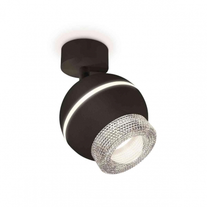 Комплект накладного светильника Ambrella light Techno Spot XM1102010 SBK/CL черный песок/прозрачный (A2210, C1102, N7191) для магазина, цвет черный
