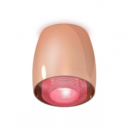 Комплект накладного светильника Ambrella light Techno Spot XS1144011 PPG/PI золото розовое полированное/розовый (C1144, N7193) для магазина, цвет розовое золото