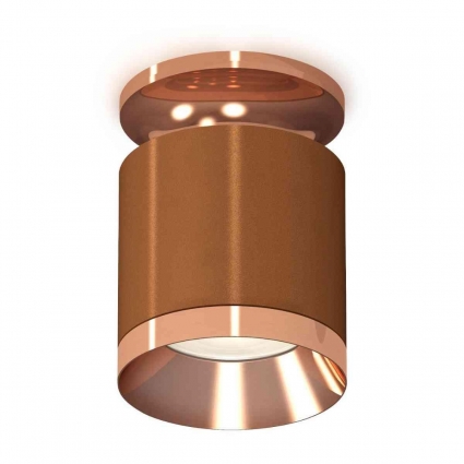 Комплект накладного светильника Ambrella light Techno Spot XS7404141 SCF/PPG кофе песок/золото розовое полированное (N7930, C7404, N7035) для магазина, цвет кофейный
