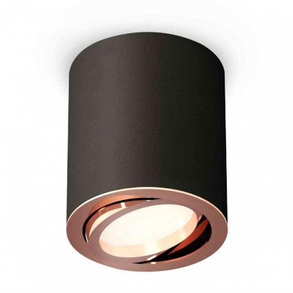 Комплект накладного светильника Ambrella light Techno Spot XS7422004 SBK/PPG черный песок/золото розовое полированное (C7422, N7005) для магазина, цвет черный