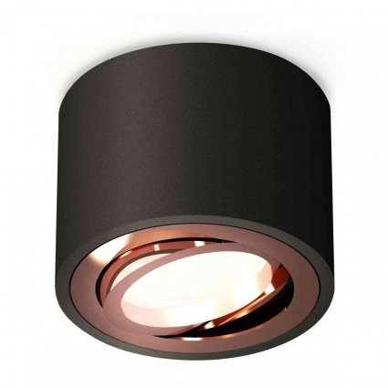 Комплект накладного светильника Ambrella light Techno Spot XS7511005 SBK/PPG черный песок/золото розовое полированное (C7511, N7005) для магазина, цвет черный