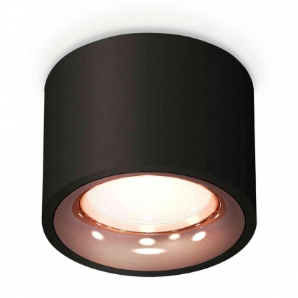 Комплект накладного светильника Ambrella light Techno Spot XS7511025 SBK/PPG черный песок/золото розовое полированное (C7511, N7015) для магазина, цвет черный