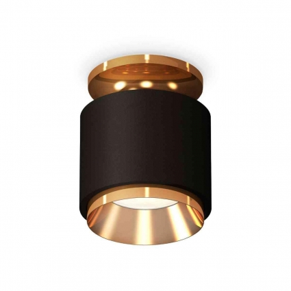 Комплект накладного светильника Ambrella light Techno Spot XS7511120 SBK/PYG черный песок/золото желтое полированное (N7929, C7511, N7034) для магазина, цвет черный