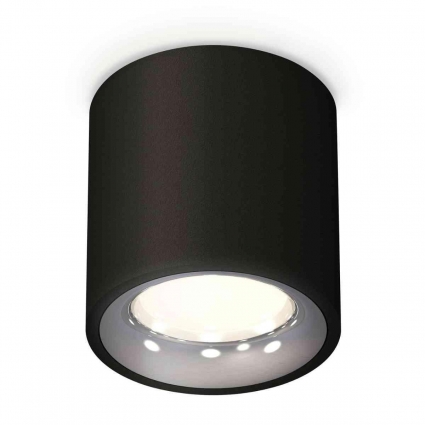 Комплект накладного светильника Ambrella light Techno Spot XS7532022 SBK/PSL черный песок/серебро полированное (C7532, N7012) для магазина, цвет черный