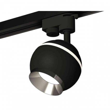 Комплект трекового светильника Ambrella light Track System XT1102003 SBK/PSL черный песок/серебро полированное (A2521, C1102, N7032) для магазина, цвет черный