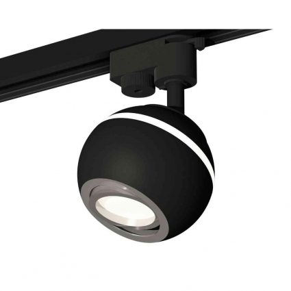 Комплект трекового светильника Ambrella light Track System XT1102022 SBK/PSL черный песок/серебро полированное (A2521, C1102, N7003) для магазина, цвет черный