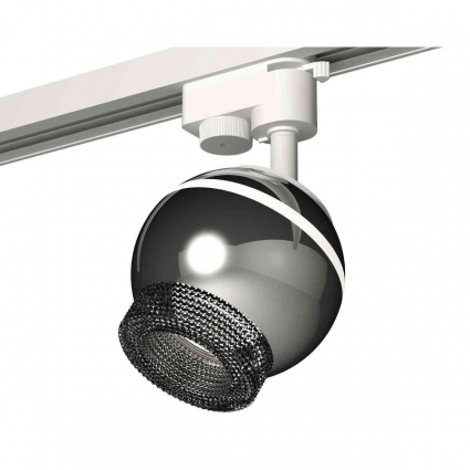 Комплект трекового светильника Ambrella light Track System XT1104002 PSL/BK серебро полированное/тонированный (A2520, C1104, N7192) для магазина, цвет серебро