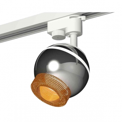 Комплект трекового светильника Ambrella light Track System XT1104005 PSL/CF серебро полированное/кофе (A2520, C1104, N7195) для магазина, цвет серебро