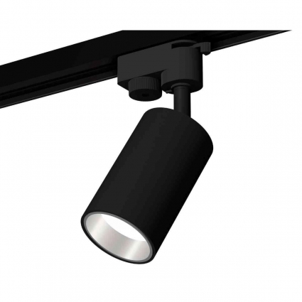 Комплект трекового светильника Ambrella light Track System XT6323022 SBK/PSL черный песок/серебро полированное (A2521, C6323, N6112) для магазина, цвет черный