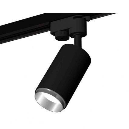 Комплект трекового светильника Ambrella light Track System XT6323042 SBK/PSL черный песок/серебро полированное (A2521, C6323, N6122) для магазина, цвет черный