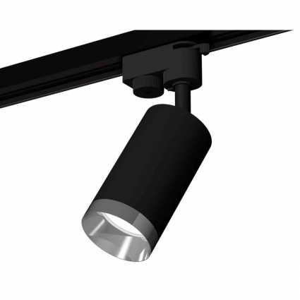 Комплект трекового светильника Ambrella light Track System XT6323062 SBK/PSL черный песок/серебро полированное (A2521, C6323, N6132) для магазина, цвет черный