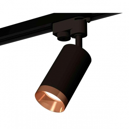 Комплект трекового светильника Ambrella light Track System XT6323065 SBK/PPG черный песок/золото розовое полированное (A2521, C6323, N6135) для магазина, цвет черный