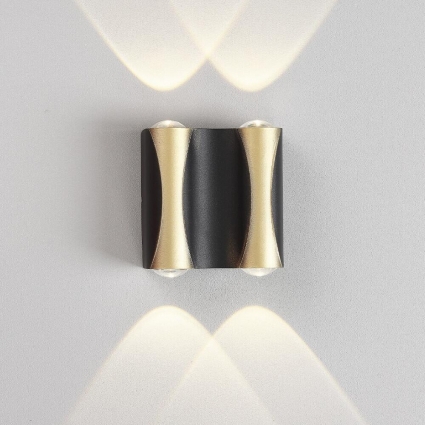 Настенный светодиодный светильник Crystal Lux CLT 022W2 BL-GO 4000K для прихожей, цвет черный,  в стиле Хай-тек