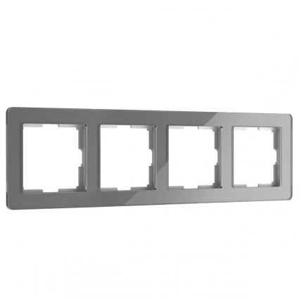 Рамка Werkel Acrylic на 4 поста графит W0042704 4690389190537, цвет графит