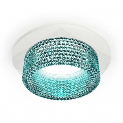 Комплект встраиваемого светильника Ambrella light Techno Spot XC (C6512, N6153) XC6512043 для спальни, цвет голубой
