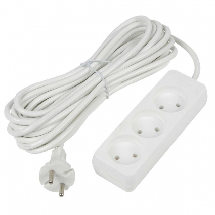 Удлинитель Uniel Ultra 3гн х 10м б/з S-CU3-10 White UL-00009980, цвет белый