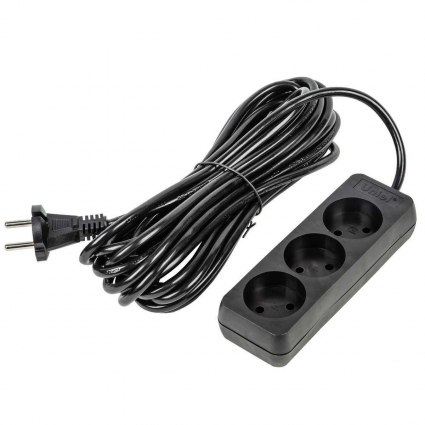 Удлинитель Uniel Ultra 3гн х 10м б/з S-CU3-7 Black UL-00009987, цвет черный
