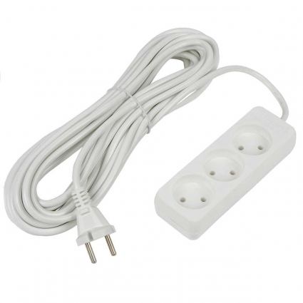 Удлинитель Uniel Ultra 3гн х 10м б/з S-CU3-7 White UL-00009986, цвет белый