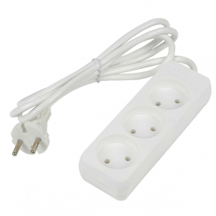 Удлинитель Uniel Ultra 3гн х 2м б/з S-CU3-2 White UL-00009981, цвет белый