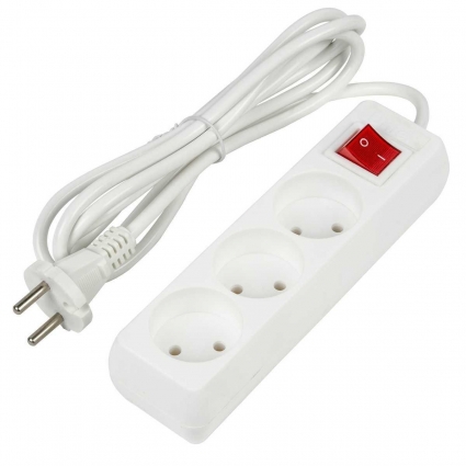 Удлинитель Uniel Ultra 3гн х 2м б/з S-CU3-2B White UL-00009994, цвет белый