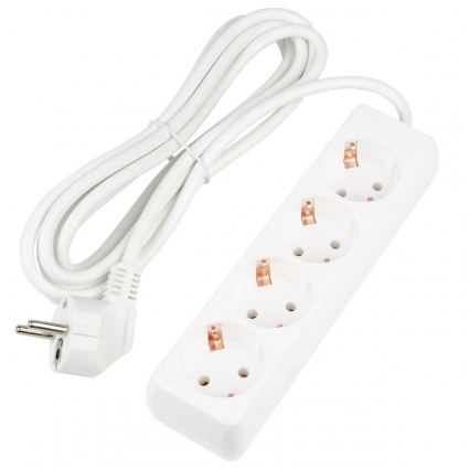 Удлинитель Uniel Ultra 4гн х 3м с/з S-GCU4-3 White UL-00010006, цвет белый