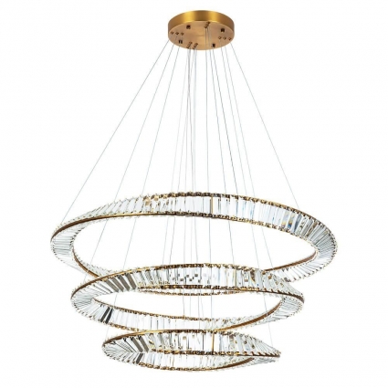 Подвесной светодиодный светильник Divinare Millie 1136/17 SP-140 для больших залов, цвет латунь,  в стиле модерн