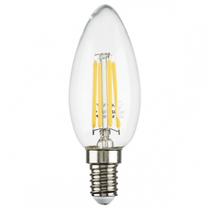 Лампа светодиодная филаментная Lightstar LED Filament E14 6W 3000K свеча прозрачная 933502