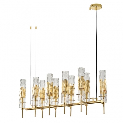 Подвесная люстра Crystal Lux Primavera SP10 Gold для гостиной, цвет золотой,  в стиле модерн