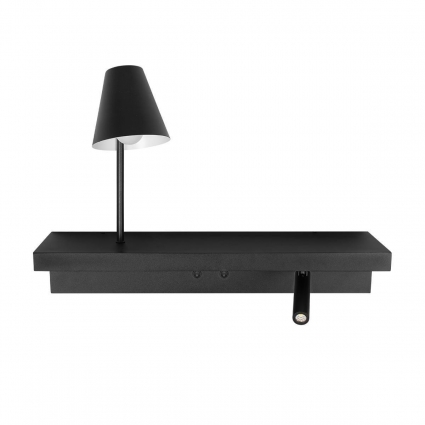 Настенный светильник Loft IT Shelf 10216/2W Black для спальни, цвет черный,  в стиле модерн