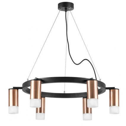 Подвесная люстра Lightstar Rullo (571016+214430-6+202431-6) LR0163061 для гостиной, цвет медь,  в современном стиле