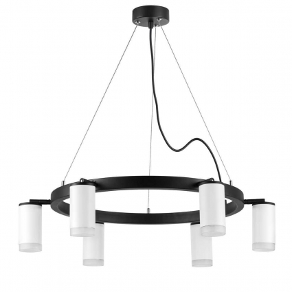 Подвесная люстра Lightstar Rullo (571016+214436-6+202430-6) LR0163660 для гостиной, цвет белый,  в современном стиле