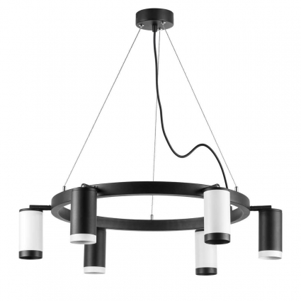 Подвесная люстра Lightstar Rullo (571016+214437-3+214436-3+203437-3+203436-3) LR01637336376 для гостиной, цвет черный,  в современном стиле