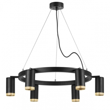 Подвесная люстра Lightstar Rullo (571016+214437-6+203440-6) LR01637640 для гостиной, цвет черный,  в современном стиле