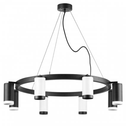 Подвесная люстра Lightstar Rullo (571018+214436-4+214437-4+203436-4+203437-4) LR01836437467 для гостиной, цвет черный,  в современном стиле