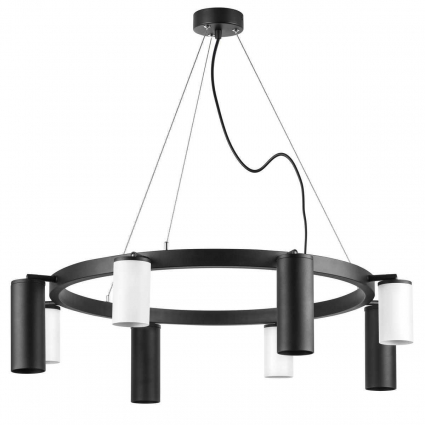 Подвесная люстра Lightstar Rullo (571018+214436-4+214487-4) LR018364874 для гостиной, цвет черный,  в современном стиле
