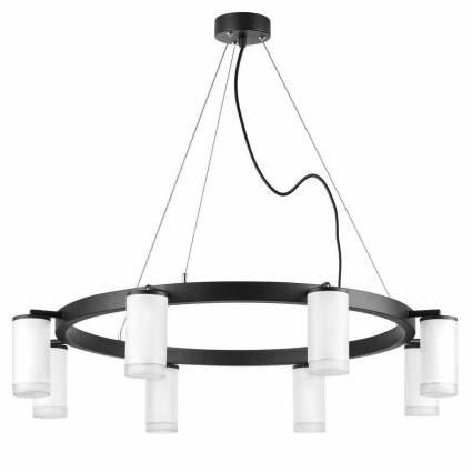 Подвесная люстра Lightstar Rullo (571018+214436-8+202430-8) LR0183680 для гостиной, цвет белый,  в современном стиле