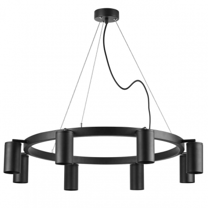 Подвесная люстра Lightstar Rullo (571018+214437-8) LR018378 для гостиной, цвет черный,  в современном стиле