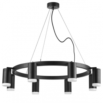 Подвесная люстра Lightstar Rullo (571018+214437-8+202430-8) LR0183780 для гостиной, цвет черный,  в современном стиле