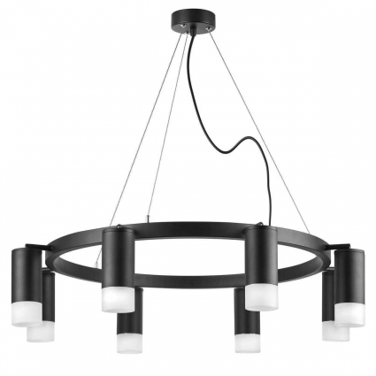 Подвесная люстра Lightstar Rullo (571018+214437-8+202431-8) LR0183781 для гостиной, цвет черный,  в современном стиле