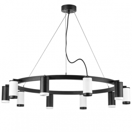 Подвесная люстра Lightstar Rullo (571020+214437-5+214436-5+203437-5+203436-5) LR02037536576 для гостиной, цвет черный,  в современном стиле