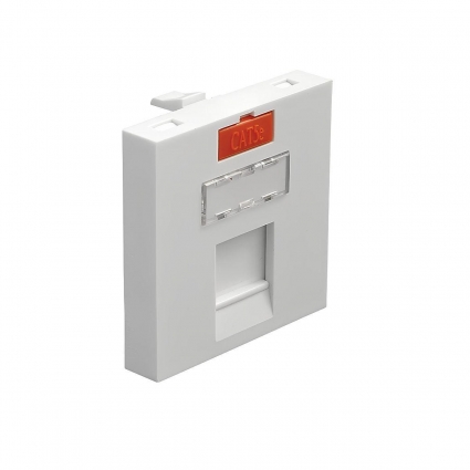 Лицевая панель информационной розетки RJ45/12 2 модуля LK Studio LK45 87013-1, цвет белый,  в современном стиле
