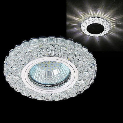 Встраиваемый светильник Reluce 51608-9.0-001MN MR16+LED3W WH для спальни, цвет алюминий