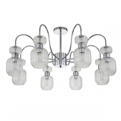 Потолочная люстра Escada Gloss 1141/8PL Chrome/Clear для гостиной площадью до 30 кв.м.,  в стиле модерн