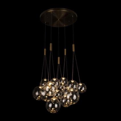 Подвесная светодиодная люстра Loft IT Pop it 10270/D15 для гостиной, цвет золотой,  в стиле модерн