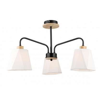 Потолочная люстра IMEX MD.5714-3-S-BK+WOOD для кухни, цвет матовый
