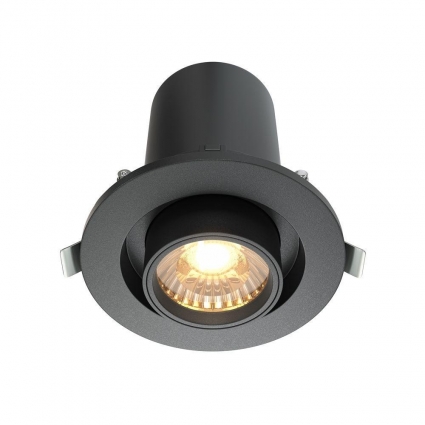 Встраиваемый светодиодный спот Maytoni Technical Hidden DL045-01-10W3K-B для гостиной, цвет черный,  в стиле Хай-тек