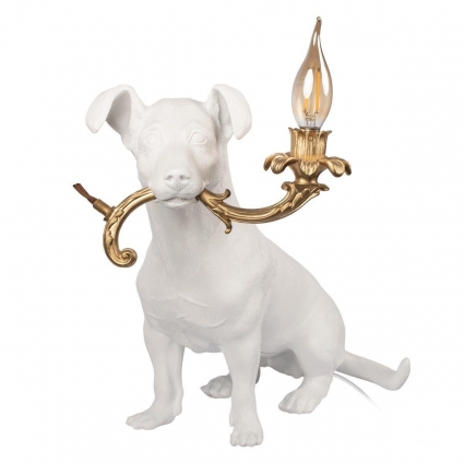Настольная лампа Loft IT Dog 10312 White для спальни, цвет белый,  в стиле модерн