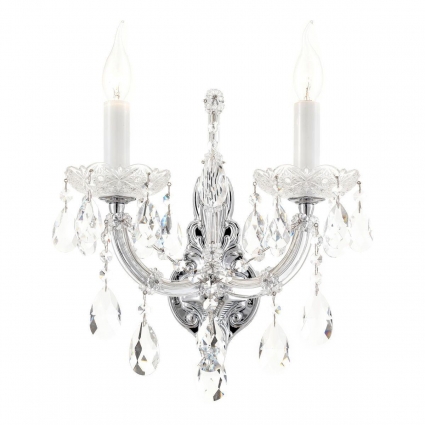 Бра iLamp Diamond W6071-2 CR+CL для гостиной, цвет хром,  в классическом стиле