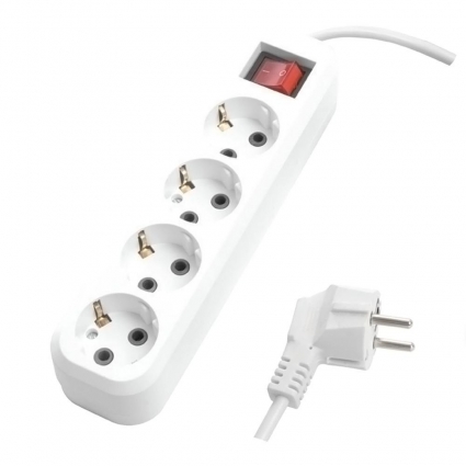 Удлинитель Stekker Home 4гн 7м с/з HM07-41-07 49361, цвет белый